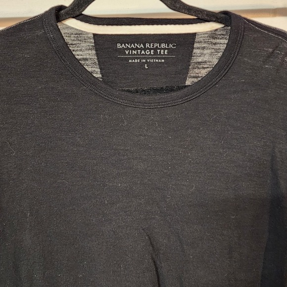 NWT Banana Republic Vintage Tee Long Sleeve Black Top Womens Lg Layer Everyday - Picture 2 of 9
